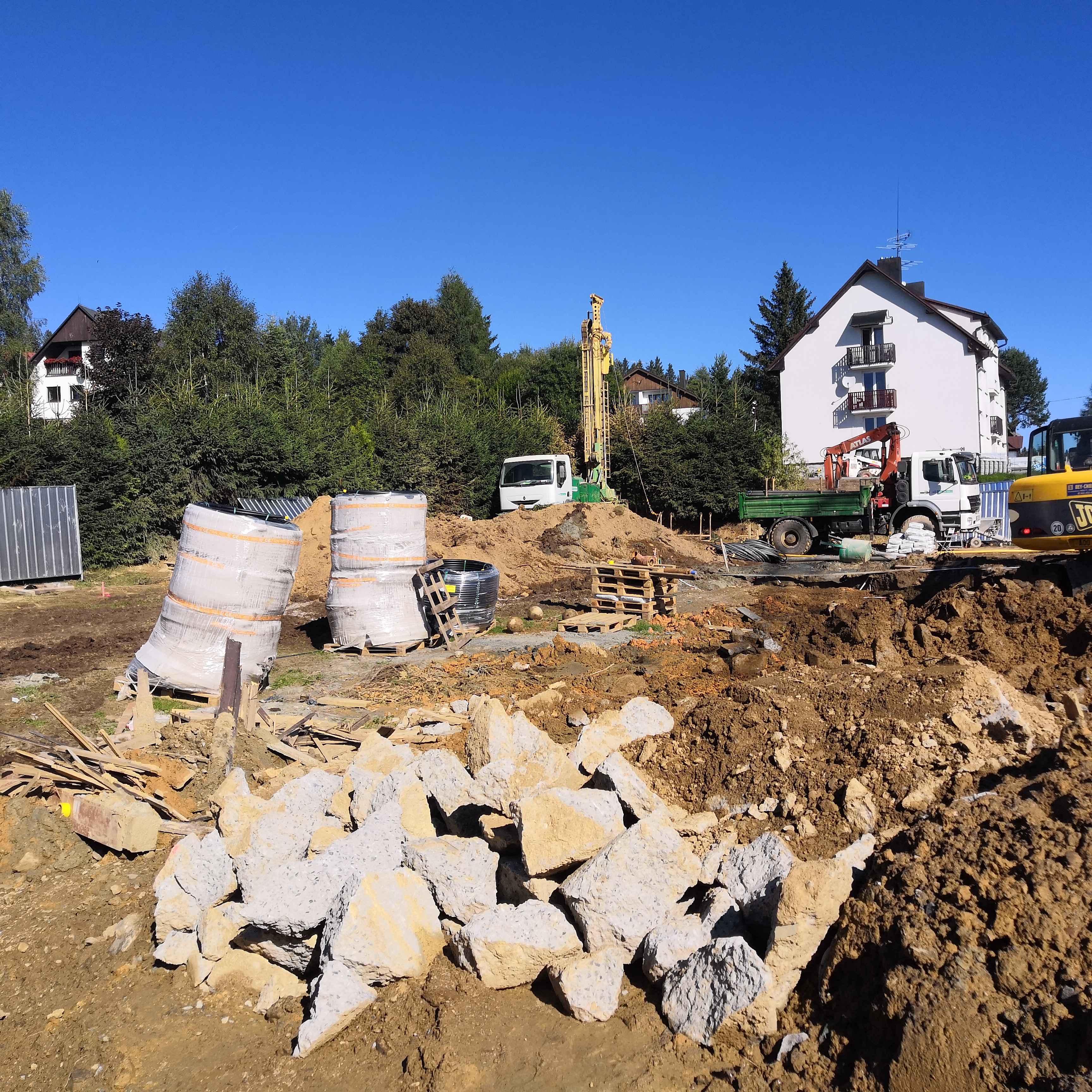 Vrty pro tepelné čerpadlo na lokalitě Kvilda, Penzion U Malíků